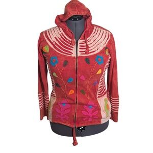 Fairy Grunge Patchwork Hoodie Slashed Rib Cage L/XL